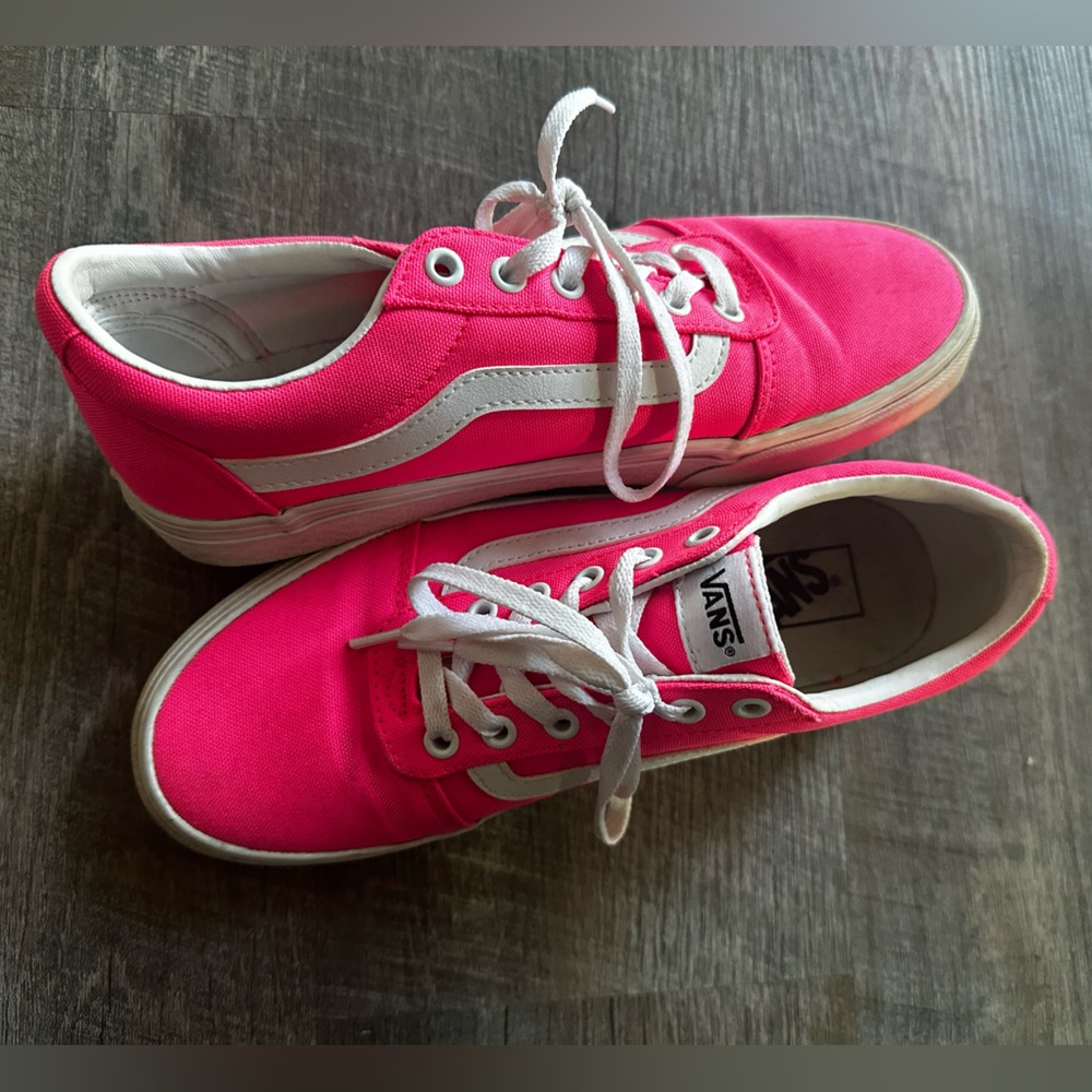 Vans Pink and White Women's Sneakers